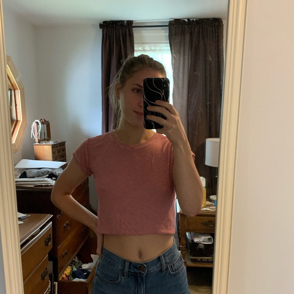 Brandy Melville Red Stripped T-Shirt
